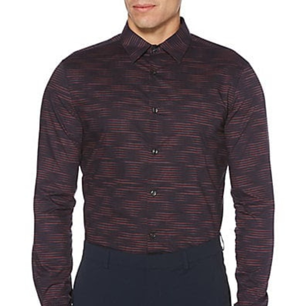 Perry Ellis Striped Button-Down Shirt